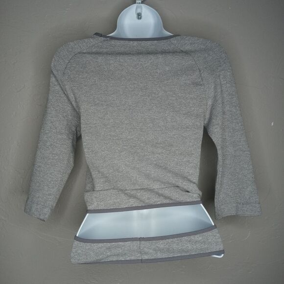 Intimately Free People Gray Long Sleeve Wrap Top - Picture 3 of 4